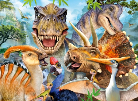 Dinosaurs - t-rex, howard robinson, art, luminos, fantasy, dinosur