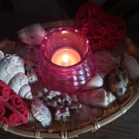 Candel light with  sea shells