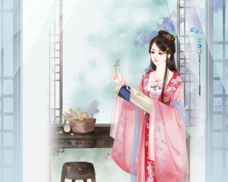 ♥ - cute, oriental, lady, pink