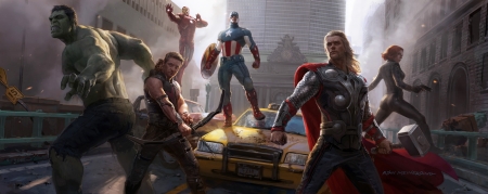 The Avengers - comics, fantasy, captain america, thor, art, avengers, luminos, ryan meinerding