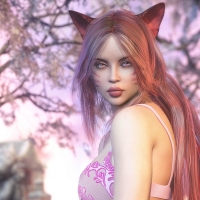 Catgirl in pink