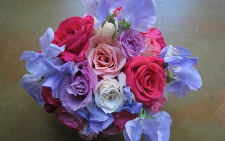 Variety of Flowers - nature, roses, colorful, bouquet, flowers