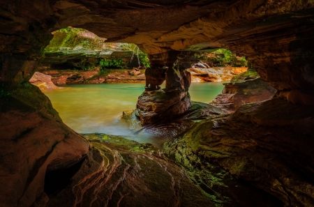 Beautiful Rocky River Cavern - Rivers & Nature Background Wallpapers on ...