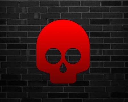 Dead - skull, labrano, brick, dead, gizzzi, red, wall