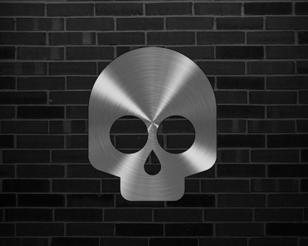 Dead - skull, labrano, brick, dead, gizzzi, silver, wall