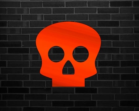 death - skull, labrano, brick, gizzzi, death, wall, orange