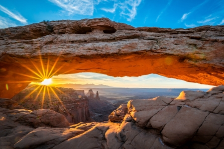 Sunrise in the Canyons - arch, sunset, canyons, nature