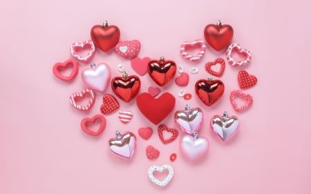 Happy Valentine's Day! - pink, heart, red, card, valentine