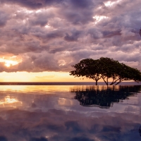 Cloudy Sunset Over The Ocean