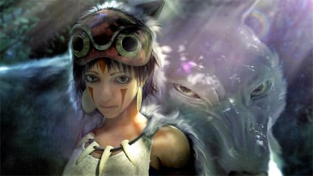 Princess Mononoke - fantasy, wolf, girl, princess, mononoke