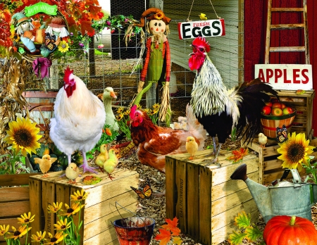 :) - farm, chicken, rooster, fantasy, pasare, bird