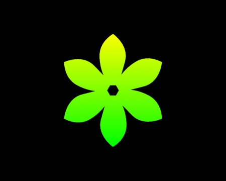 Flower yellow green - black, gizzzi, yellow, green, labrano, flower