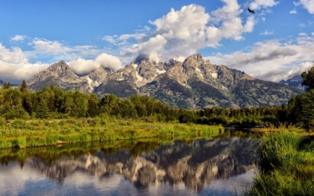 Beautiful Mountains - nature, sky, lake, relection, mountain, clouds