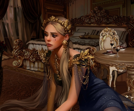 Vengeful mirror princess - princess, girl, luminos, svetlana tigai, fantasy, blonde