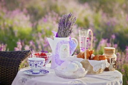 ♥ - abstract, flowers, table, purple