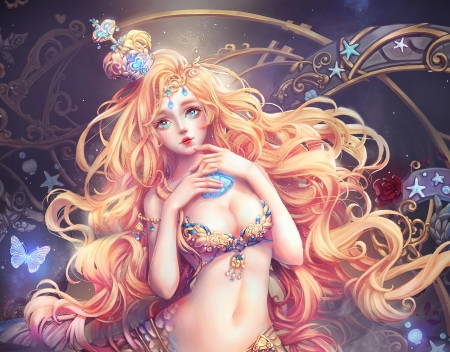 Mermaid - milkyu dong, girl, mermaid, frumusete, fantasy, blonde