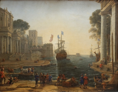 Ulysse remet Chryseis a son pere - ulysse, painting, ship, art, claude lorrain, pictrua