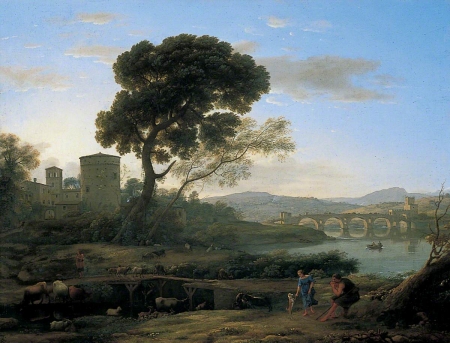 ♥ - claude lorrain, pictura, people, painting, art, tree