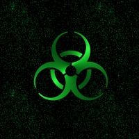 biohazard green night sky