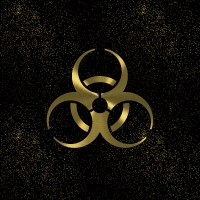 biohazard gold night sky