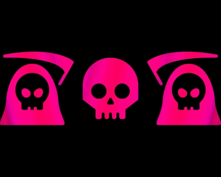 grimreaper & skull - skull, reaper, gizzzi, grim, black, grimreaper, labrano, grim reaper, pink