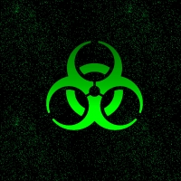 biohazard green night sky