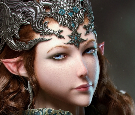 Princess of the elves - abbas emadi, face, princess, elf, girl, luminos, frumusete, fantasy