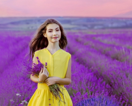 ♥ - abstract, girl, lavender, purple