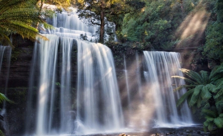 Waterfalls - nature, water, forest, waterfall