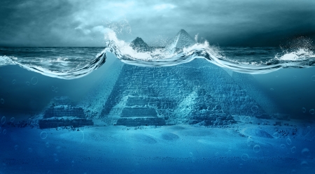 Appocalypse - fantasy, water, appocalypse, summer, pyramid, underwater, sea, vara