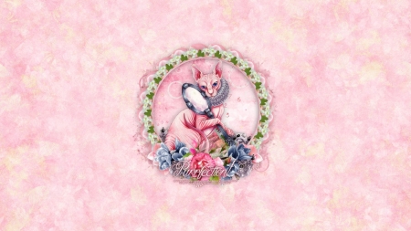 Purrfection - fantasy, pisica, pink, cat, maryline cazenave