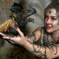 Woman With Baby Dragons