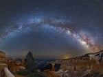 Meteors, Planes, and a Galaxy over Bryce Canyon