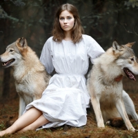 Girl with her Dogs