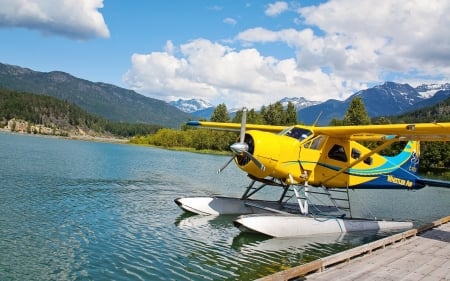 Seaplane - seaplane, water, mountains, lake