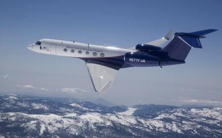 Plane - aircraft, plane, mountains, sky