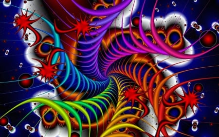 spirals - spirals, cool, fun, 3d, abstract