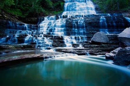 Waterfall - nature, waterfall, warwe, amazing