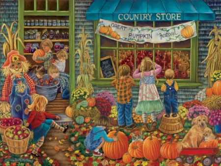 Pumpkin festival - tricia reilly matthews, festival, halloween, children, copil, pumpkin, art, shop