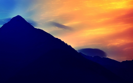 Orange Sky - cloud, orange, nature, sky