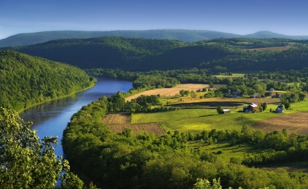 River - nature, tree, feilds, river