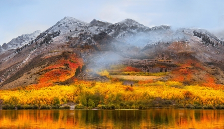 Mountain Lake - lake, forest, mountain, cloud