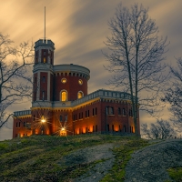 church at night