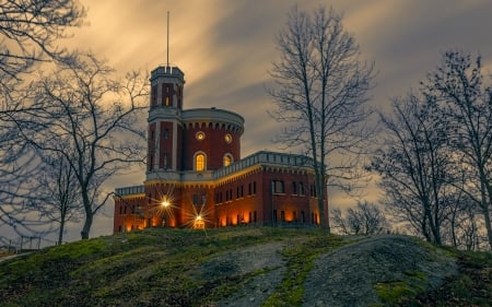 church at night - church at night, architecture, religious, cool, fun