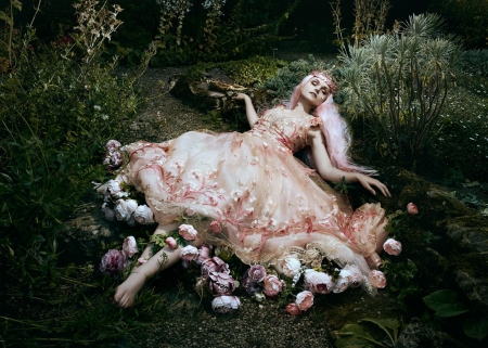 Sleeping Beauty - woman, beauty, lying, model