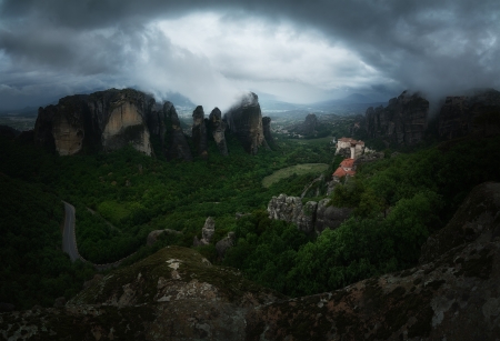 Misty Morning - landscape, nature, mountain, mist