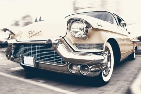 Classic Cadillac - Classic Cadillac, rare, gold, cadillac, car, vintage, tyre, lights, classic, auto