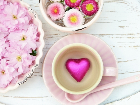 Heart in Cup - heart, photo, pink, cup