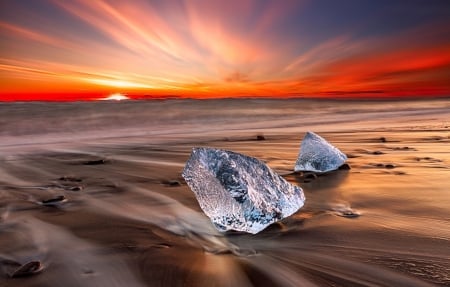 Frozen - ice, ocean, sunswt, sea