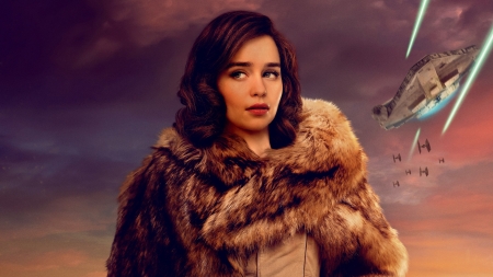 Solo: A Star Wars Story (2018) - emilia clarke, actress, fur, girl, movie, solo, poster, qira sol, a star wars story